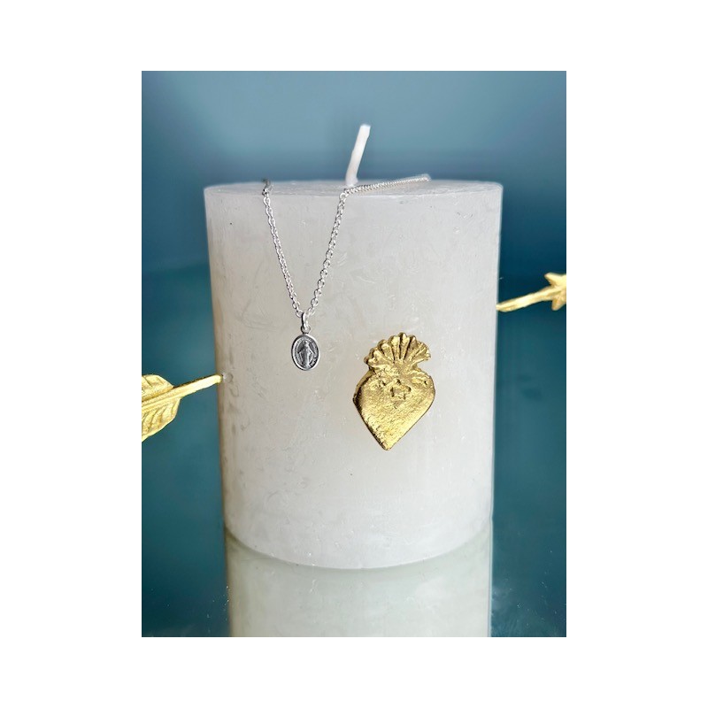 Chaine en argent 925, mini pendentif vierge argent