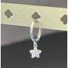 MINI CREOLE ARGENT 925 LISSE et étoile strass (vendu à l'unité)