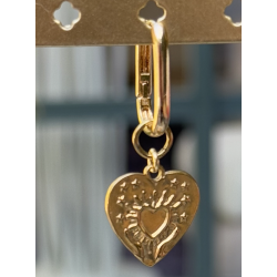 BOUCLE COEUR EX VOTO PLAQUÉ...