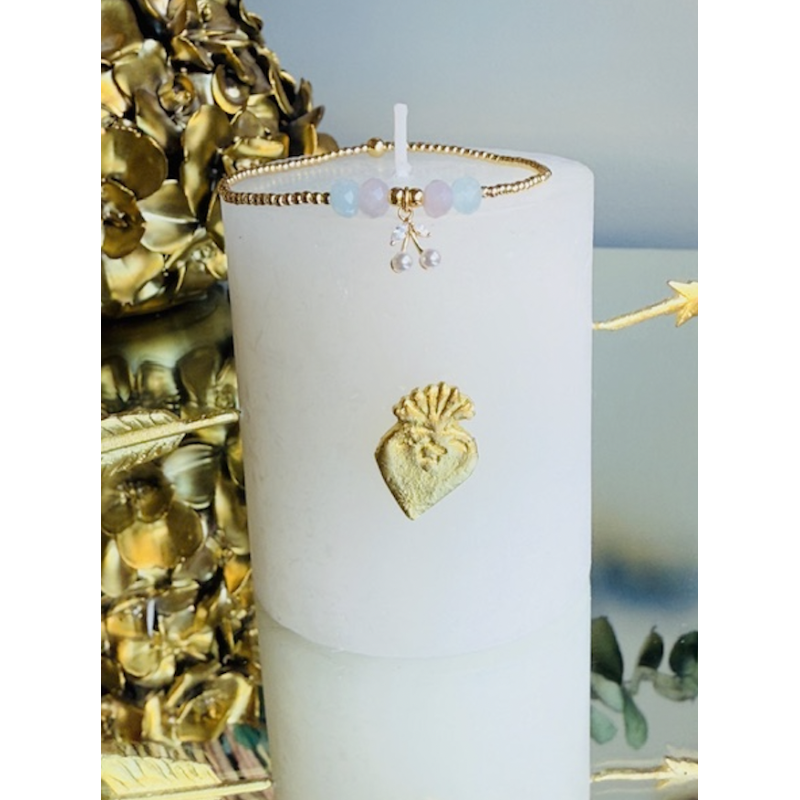 BRACELET PERLES PO CERISE MORGANITE