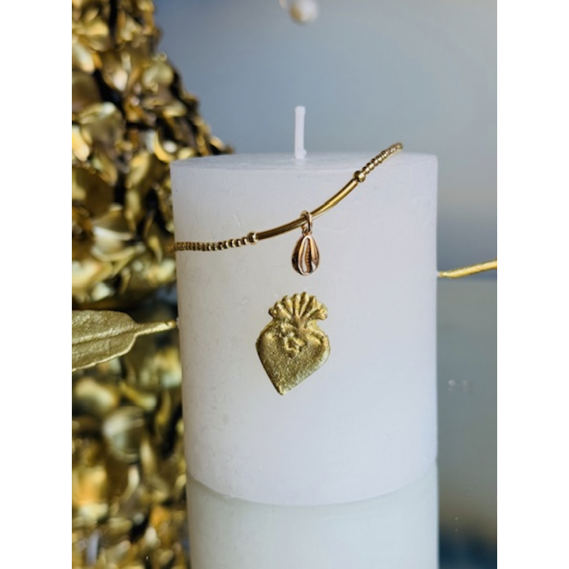 CHEVILLERE PENDENTIF CAURI  PLAQUE OR