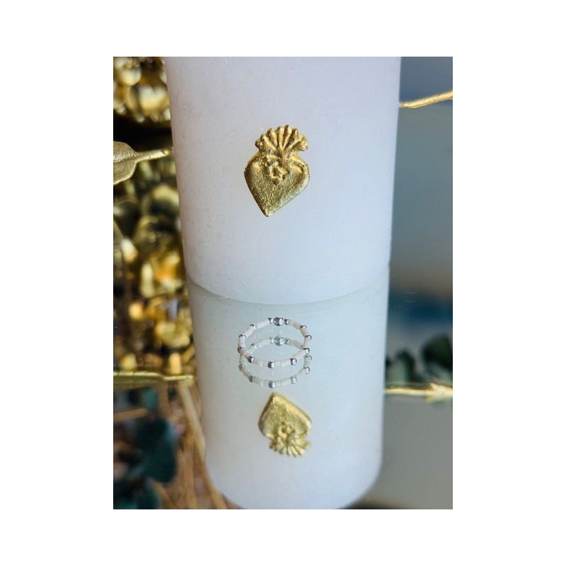 BAGUE PERLES ARG PERLE MIYUKI ECRU