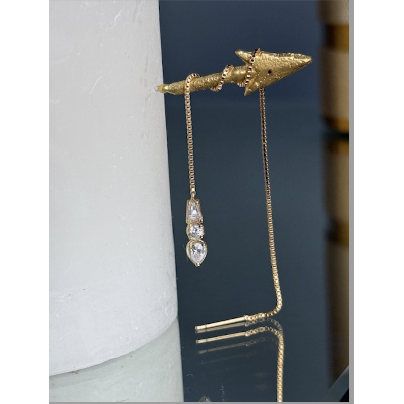 superbe boucle chaine pendent avec zirconium (vendue unite)