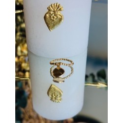 Bague "médaille ronde" ondulée