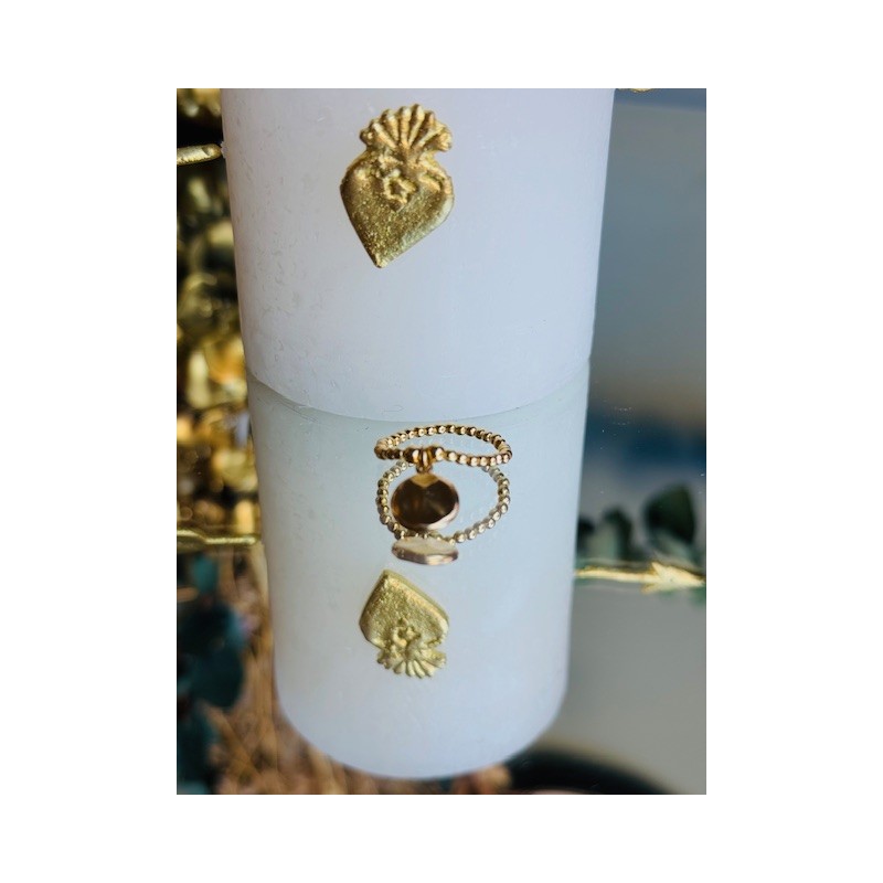 Bague "médaille ronde" ondulée