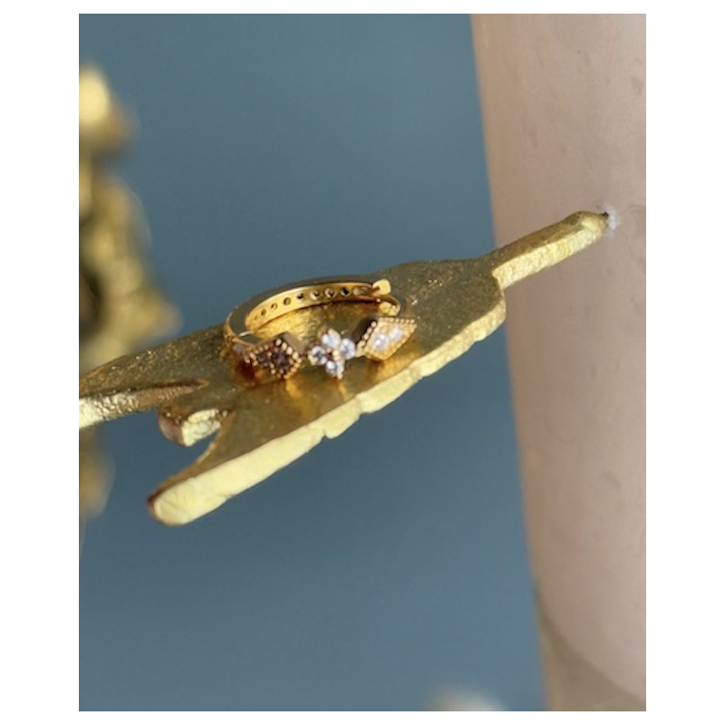 Mini-créole PO trèfle losange en strass