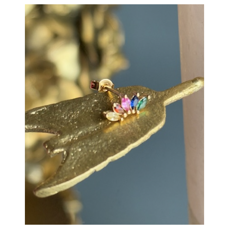 Boucle d'oreille puce multicolore (vendue à l'unité)