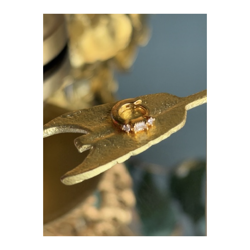 Anneau créole trio strass (vendue à l'unité)