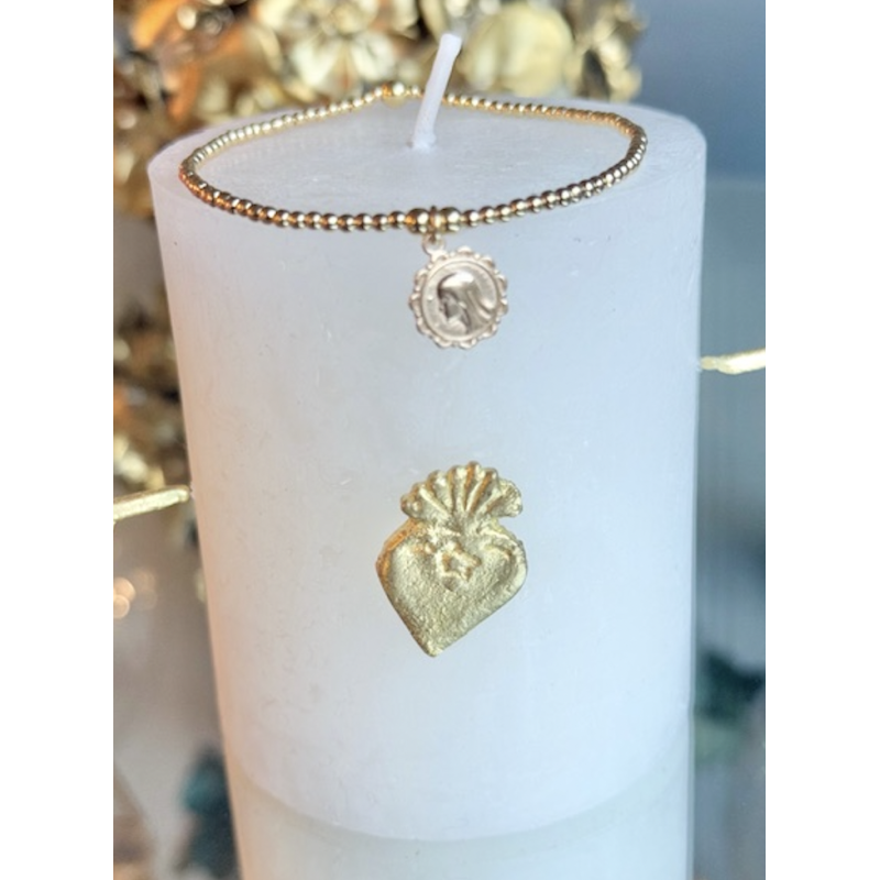 BRACELET PERLES PO VIERGE MADONNE RONDE