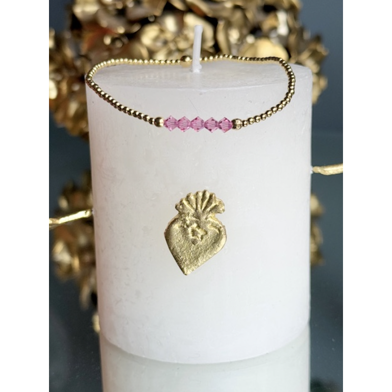 BRACELET PERLES PO SWAROVSKI JAUNE