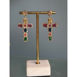 BOUCLES CROIX MULTICOLORE (...