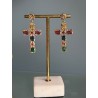 BOUCLES CROIX MULTICOLORE ( LA PAIRE )