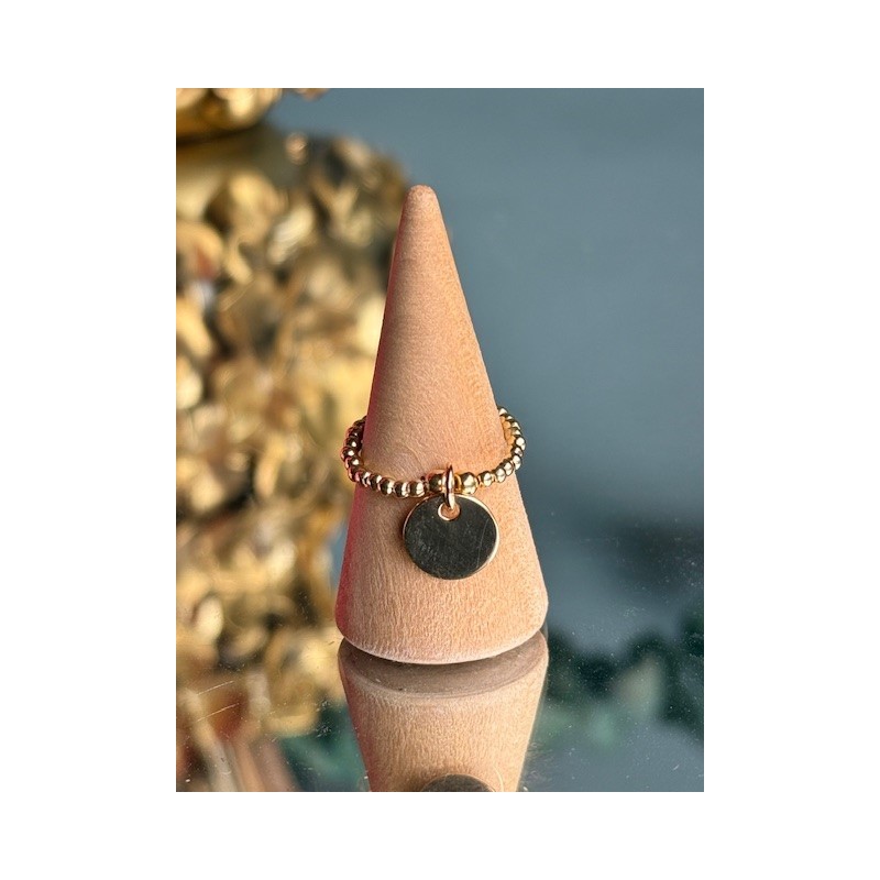 BAGUE PERLES PO MEDAILLON OR