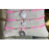 BRACELET PERLES ARG MIYUKI ROSE FLUO