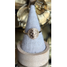 Bague plaqué or taille 56 médaille ronde oeil protection