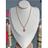 Collier maille "jaseron" maille épaisse vierge rose fluo