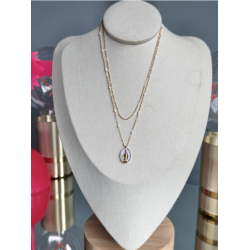 Collier double email blanc...