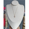 Collier chaine simple émaillée blanche avec vierge blanche