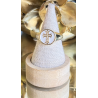 Bague ajustable croix blanche