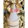 -Bague ajustable noeud rose fluo et strass sublime