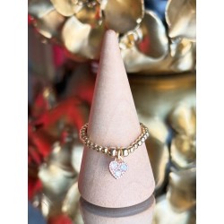 BAGUE PERLES PO mini coeur