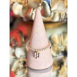 BAGUE PERLES PO mini fleur...