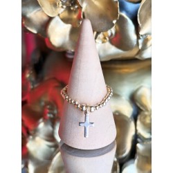 Bague "croix"plaque or