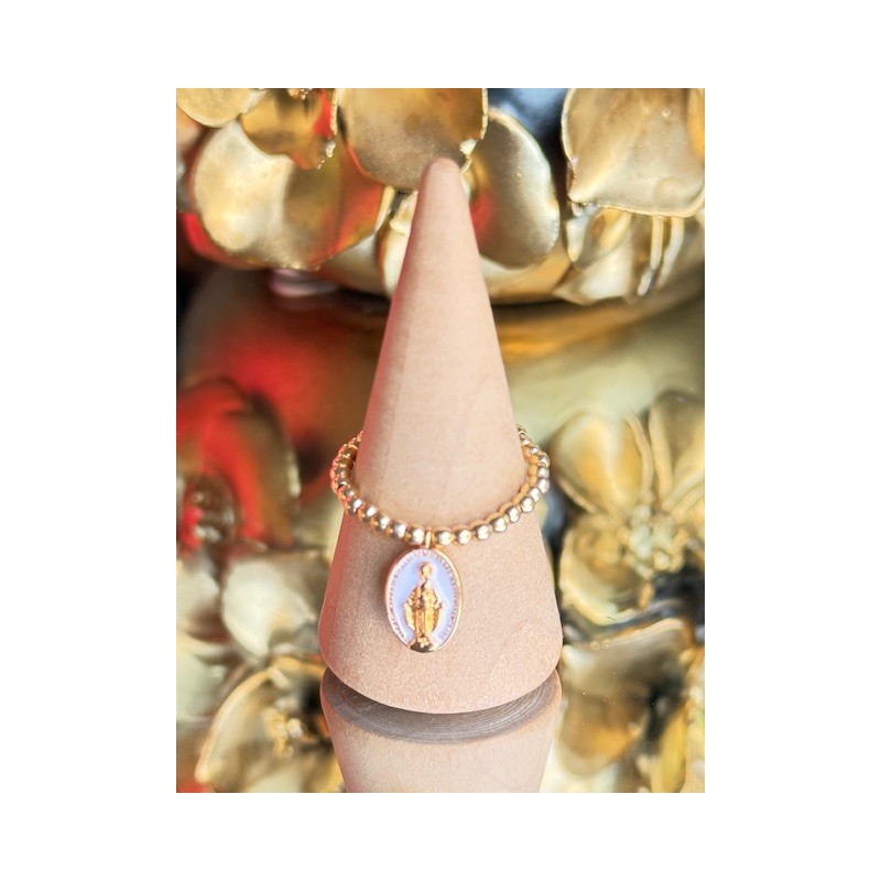 bague vierge blanche en email nouveauté gold filled