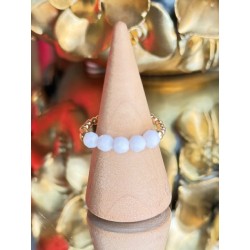 BAGUE perle blanc bénitier...