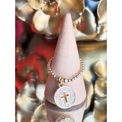 BAGUE PERLES PO médaille...