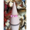 BAGUE PERLE PLAQUE OR ET NACRE RONDELLE ROSE FLUO