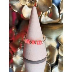 BAGUE PERLE PLAQUE OR ET...