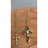 Ensemble 2 colliers chaine croix + bracelet